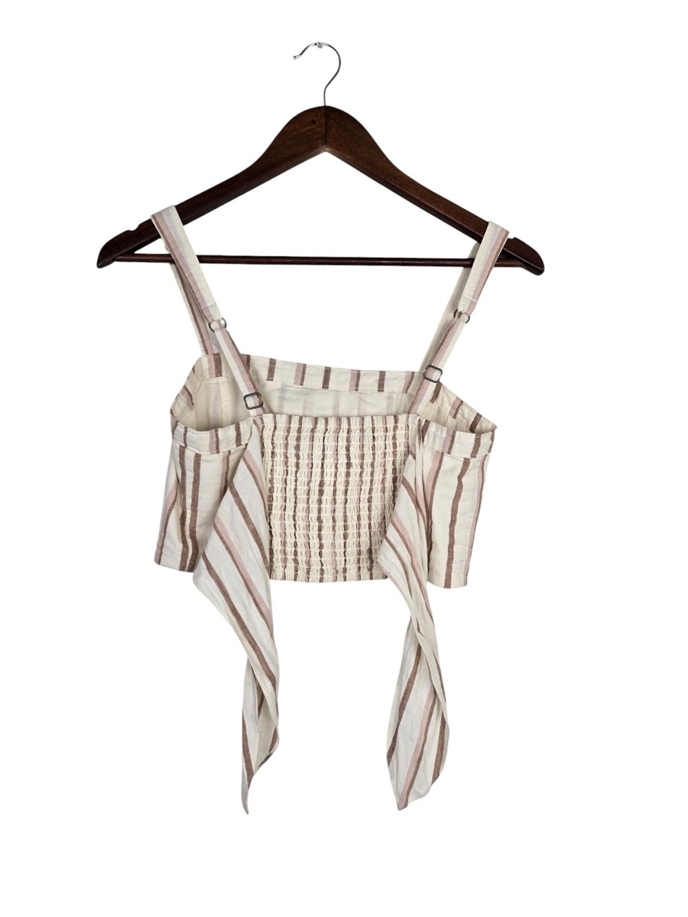 Abercrombie & Fitch Linen Blend Tie Back Striped Crop Top S - Picture 6 of 9